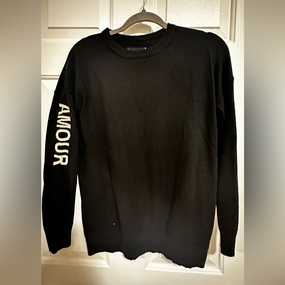 Zadig and Voltaire. Gaby Amour Intarsia sweater. 70% wool. 30% cashmere